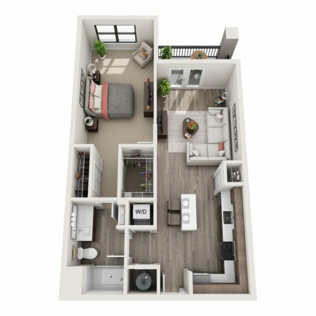 Rendering of the A2 floor plan